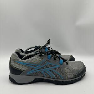 Mens Size 11 Reebok Trail Hiking Gray/Blue/Black Lightweight Sneakers Shoes